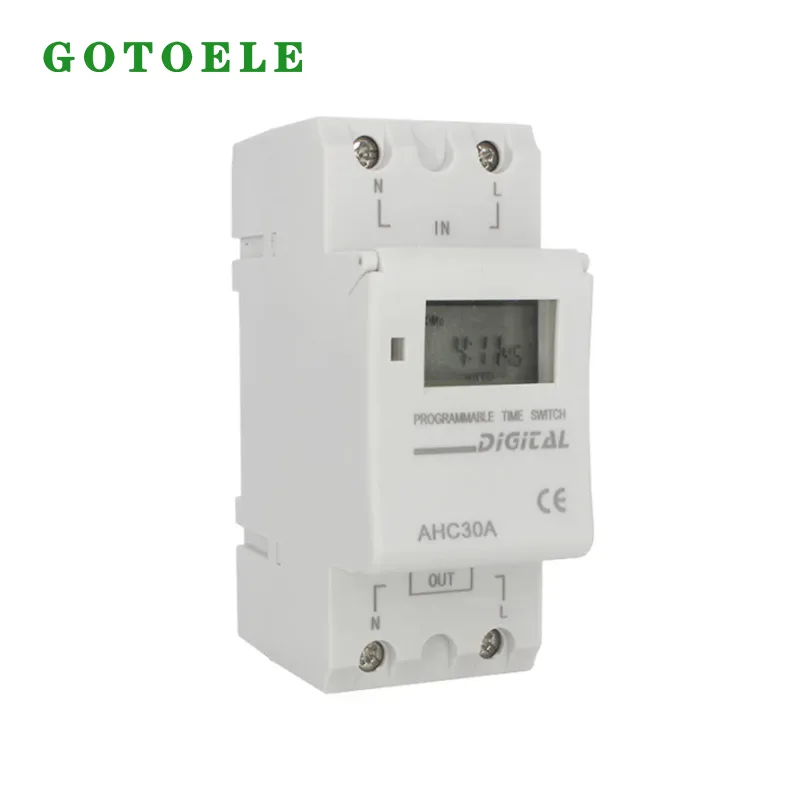 AHC30A DIN Rail مفتاح مؤقت رقمي قابل للبرمجة أسبوعيًا